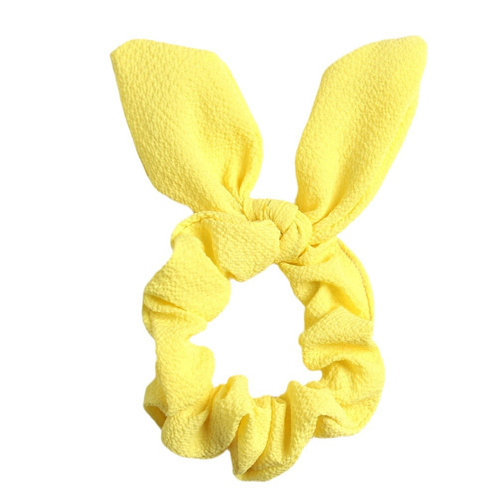 Solid Color Fabric Craft Rabbit Ears Hair Ring Cute