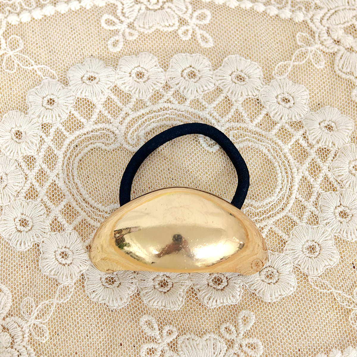 Geometric Metal Concave-convex Elastic Temperament Hair Ring Hair Rope