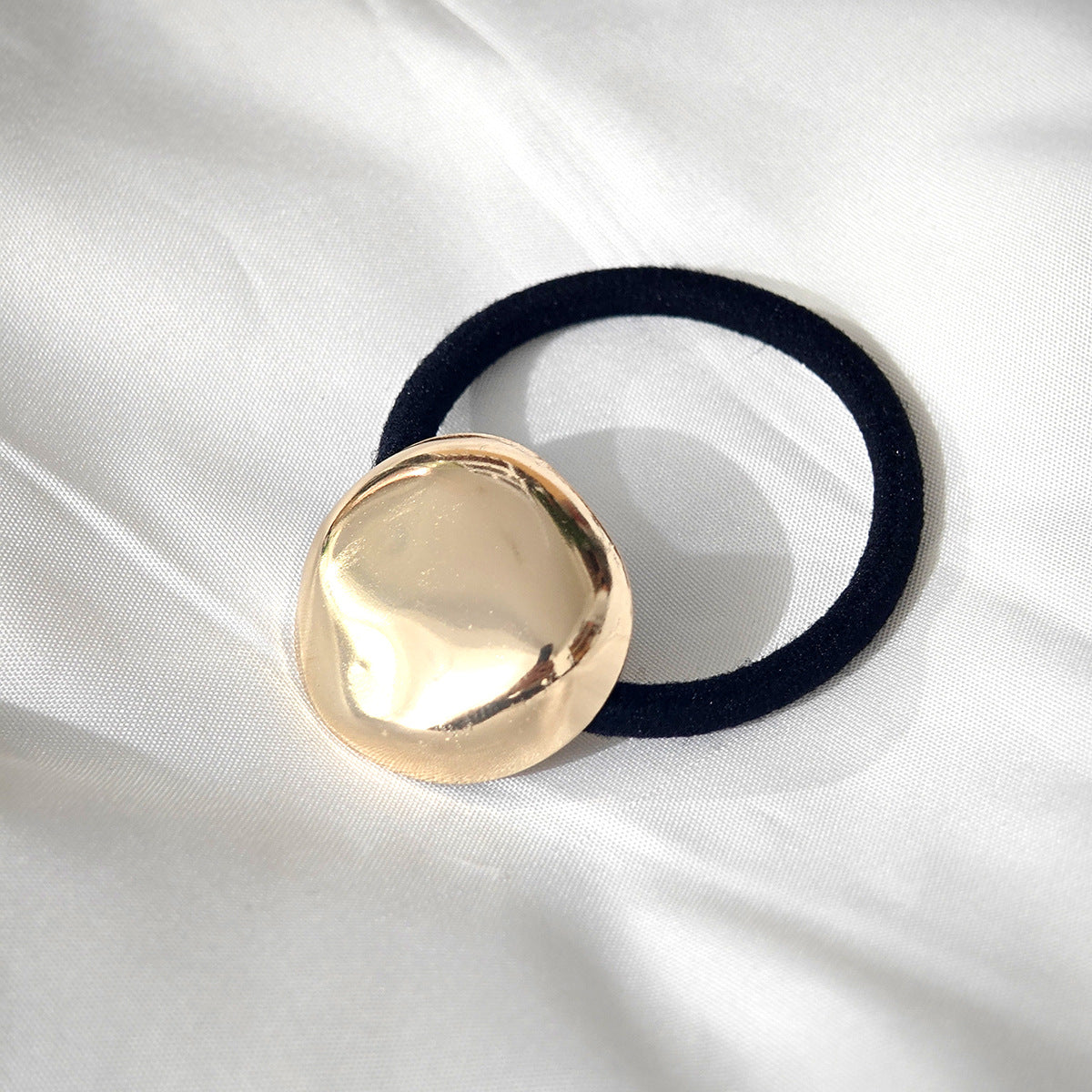 Geometric Metal Concave-convex Elastic Temperament Hair Ring Hair Rope