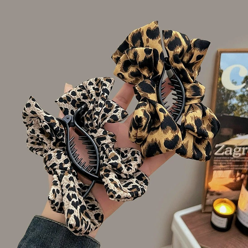 High-grade Headdress Leopard Bow Barrettes