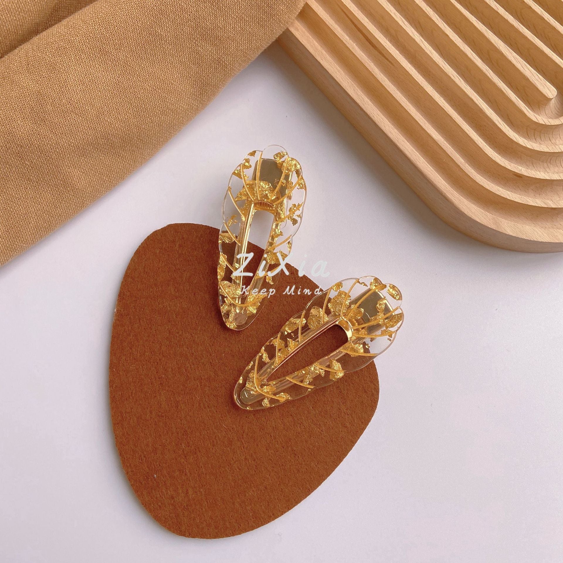 Acrylic Barrettes Scribing Wavy Edge