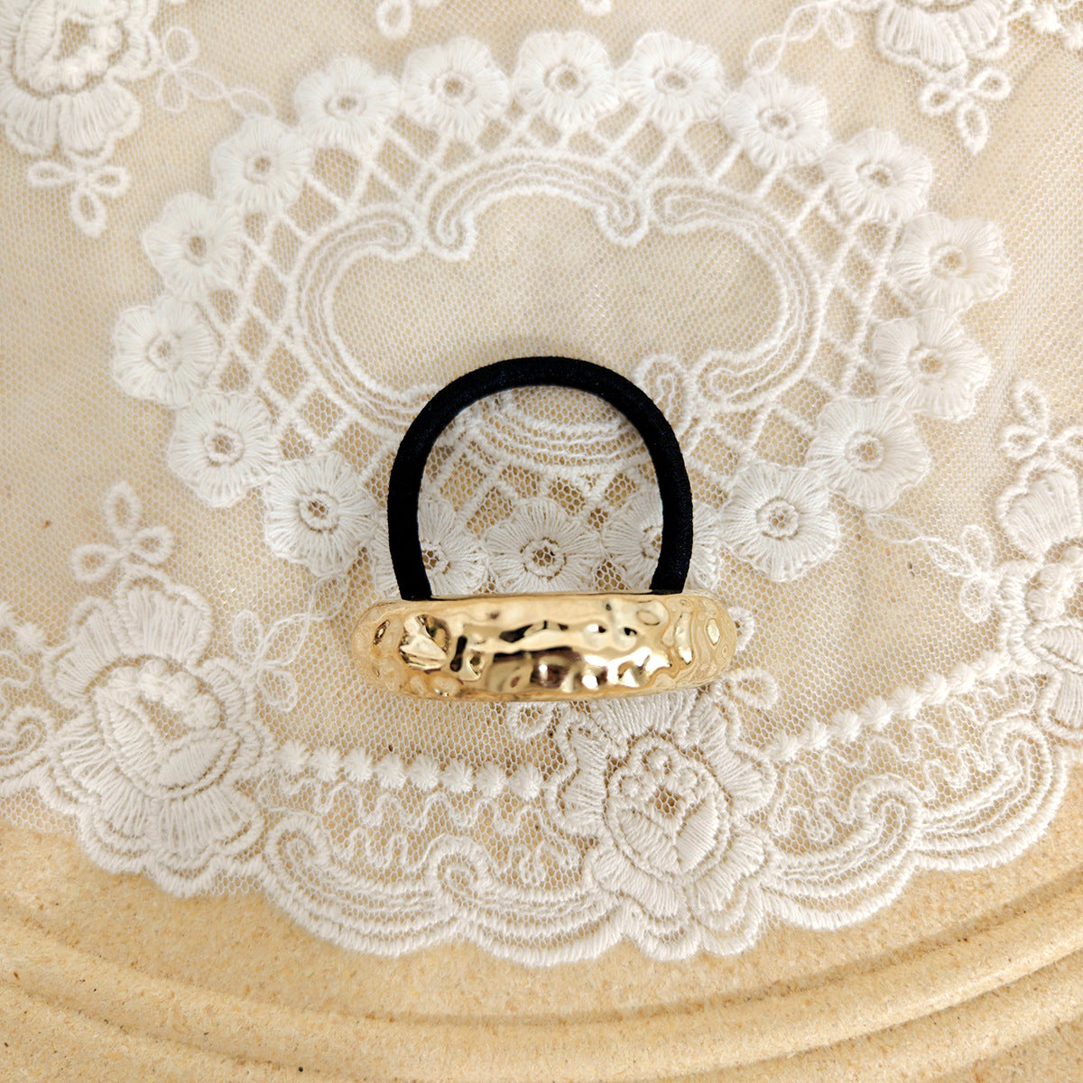 Geometric Metal Concave-convex Elastic Temperament Hair Ring Hair Rope