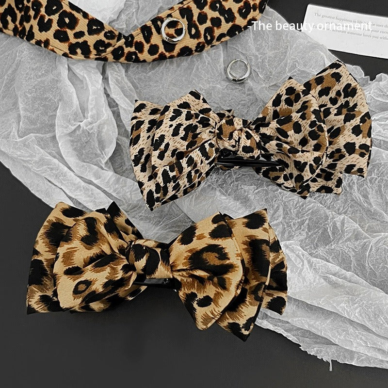 High-grade Headdress Leopard Bow Barrettes