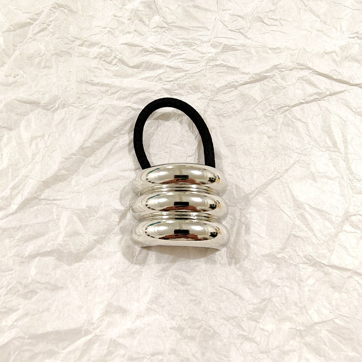 Geometric Metal Concave-convex Elastic Temperament Hair Ring Hair Rope