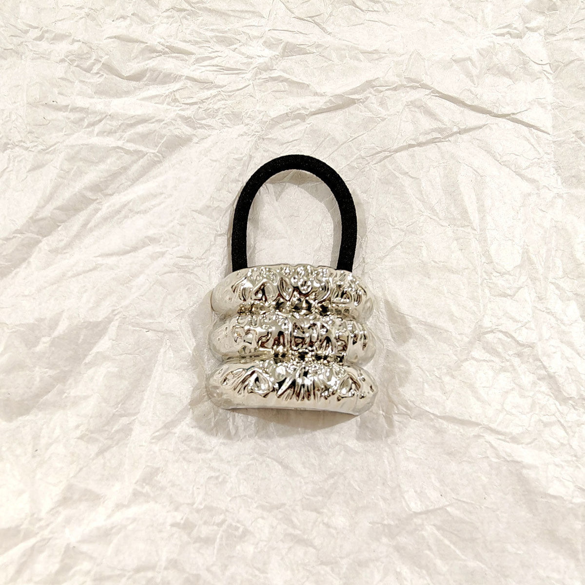 Geometric Metal Concave-convex Elastic Temperament Hair Ring Hair Rope