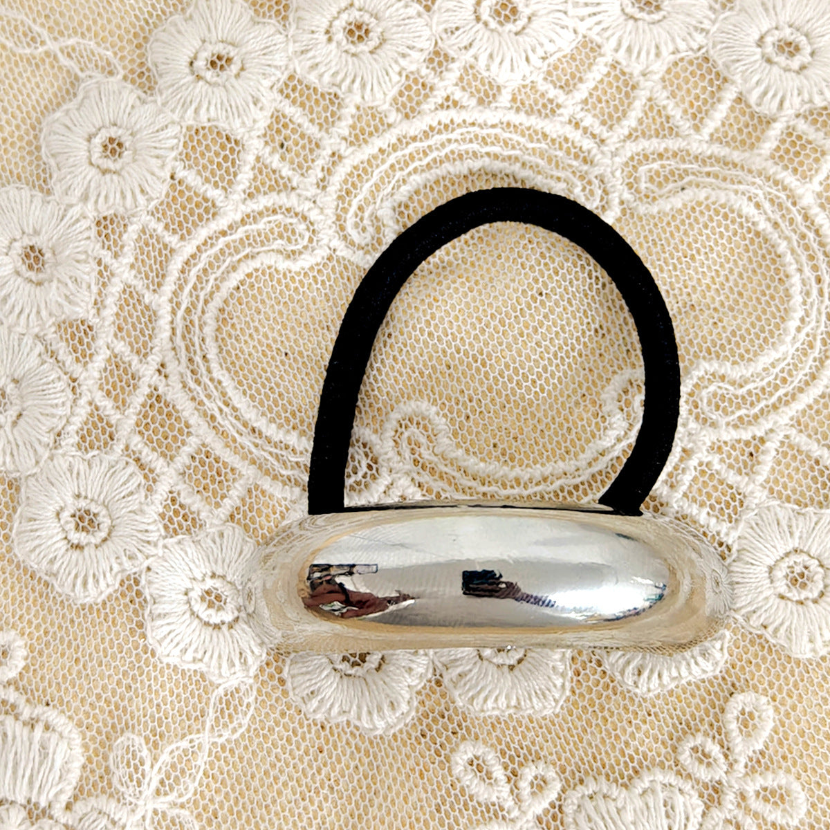 Geometric Metal Concave-convex Elastic Temperament Hair Ring Hair Rope