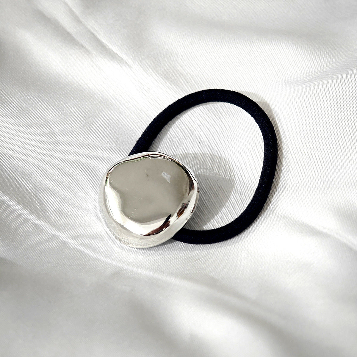 Geometric Metal Concave-convex Elastic Temperament Hair Ring Hair Rope