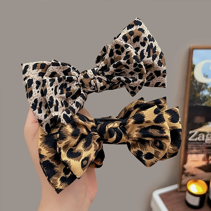 High-grade Headdress Leopard Bow Barrettes
