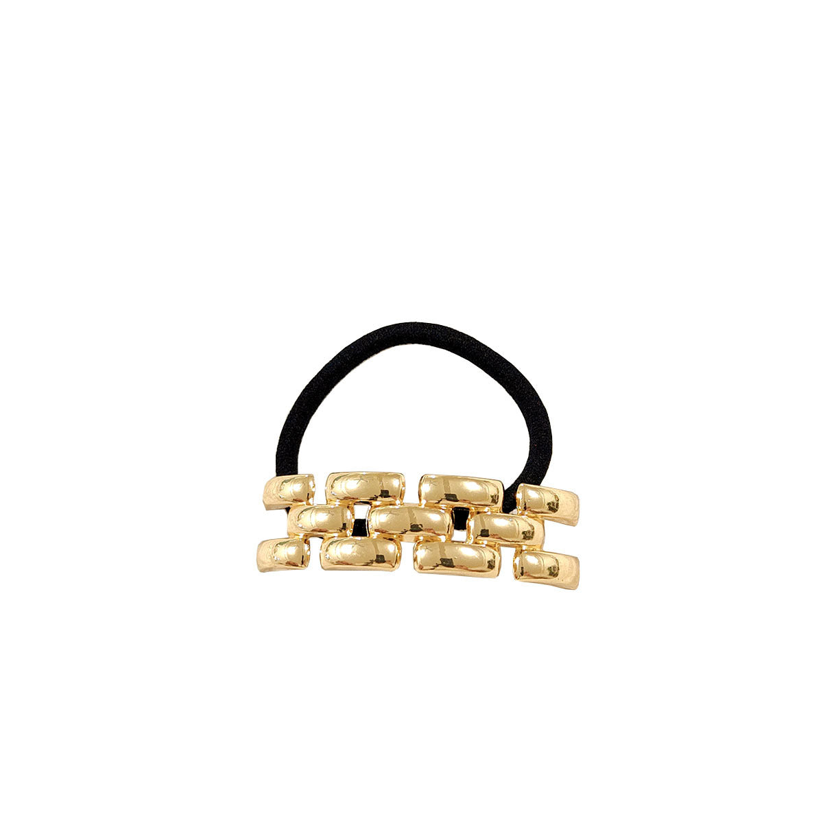 Geometric Metal Concave-convex Elastic Temperament Hair Ring Hair Rope