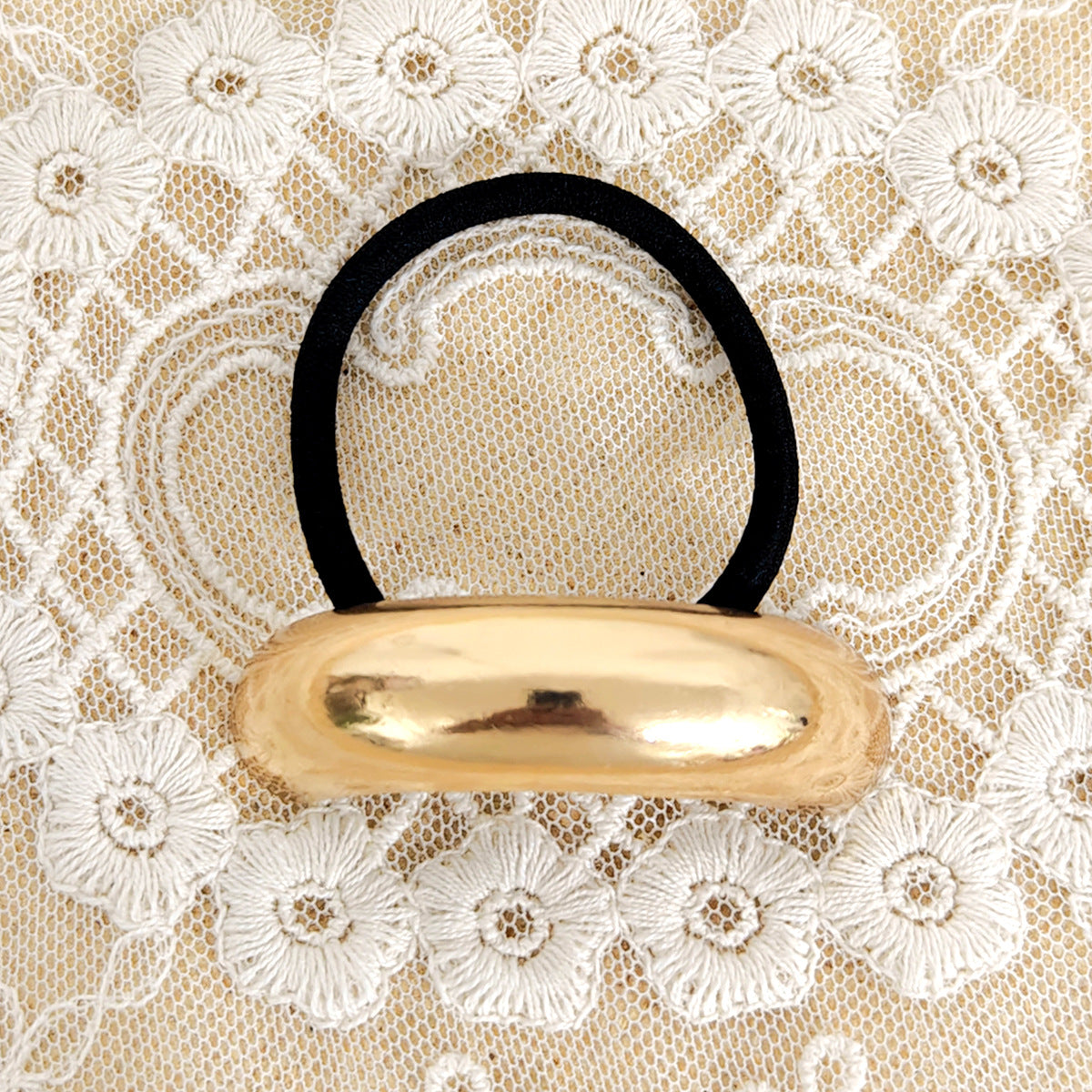 Geometric Metal Concave-convex Elastic Temperament Hair Ring Hair Rope