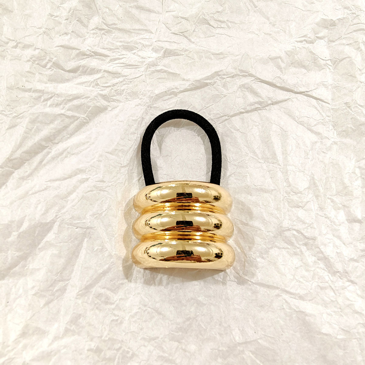 Geometric Metal Concave-convex Elastic Temperament Hair Ring Hair Rope