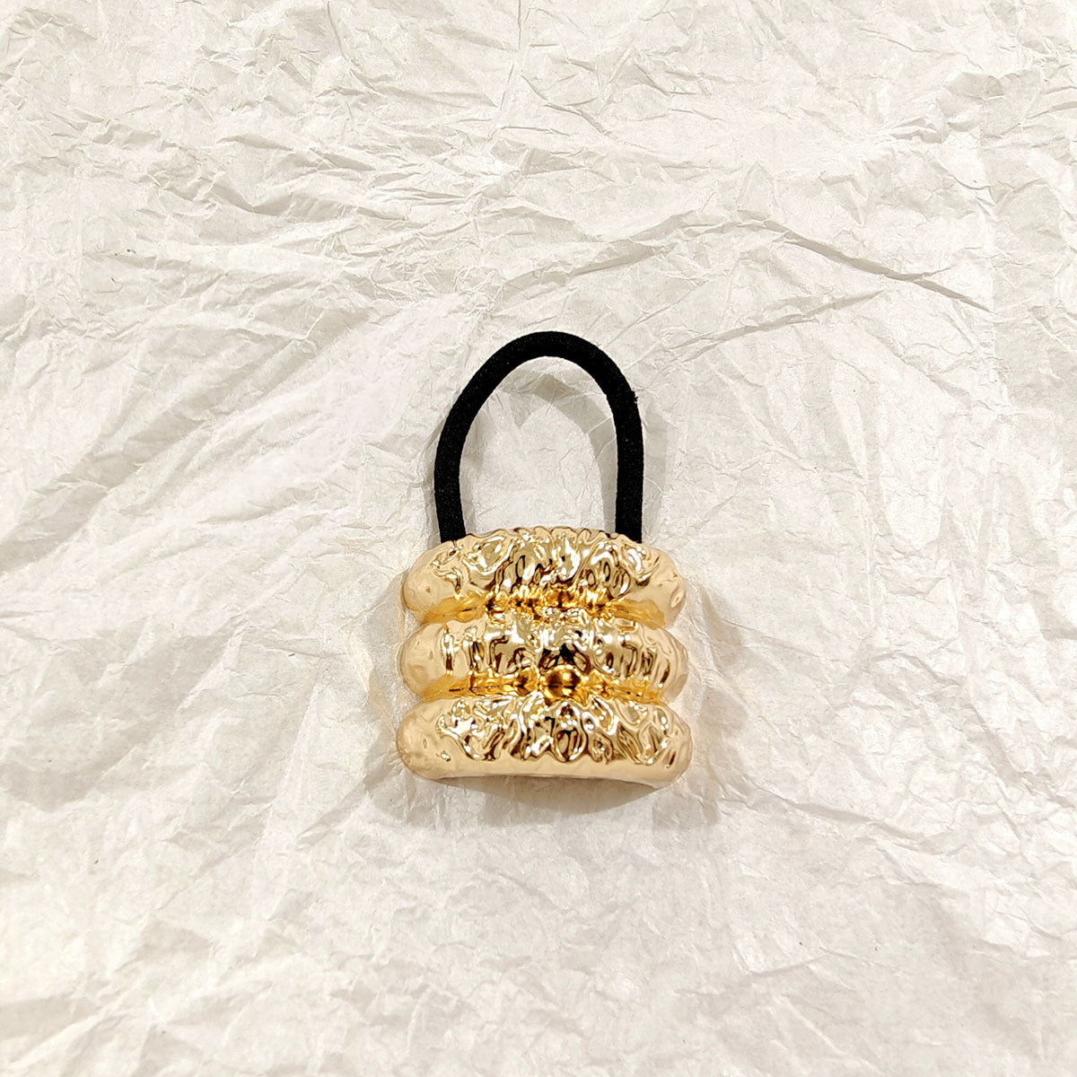 Geometric Metal Concave-convex Elastic Temperament Hair Ring Hair Rope