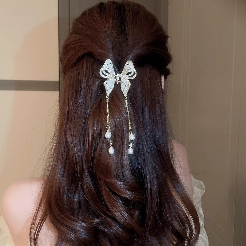 Best Elegant High-grade Golden Pearl Tassel Hairpin