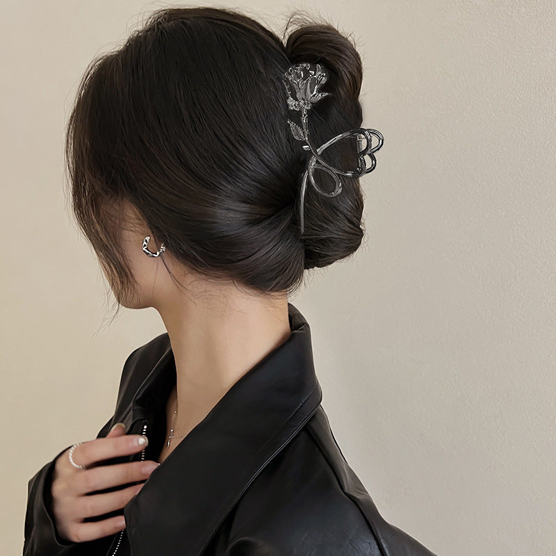 Best Metal Rose Flower Hair Clip Back Head Hair Ornaments