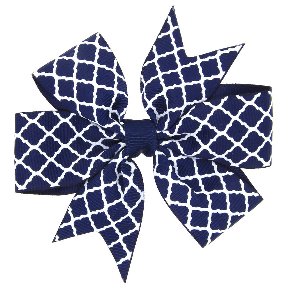 Children's Auspicious Cloud Print Swallowtail Bow Hair Clip