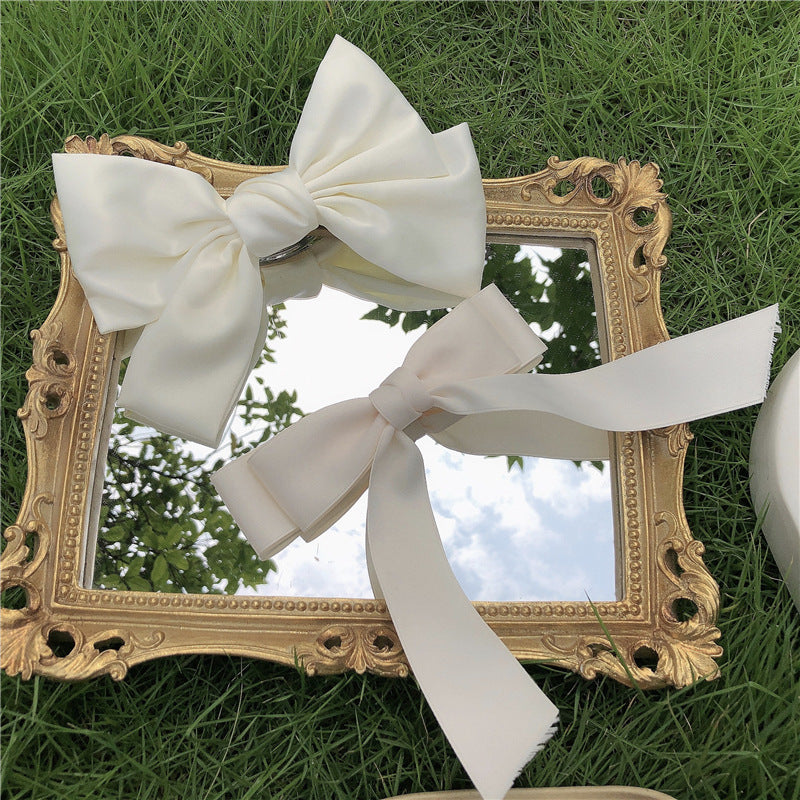 Women's Fashion Simple Solid Color Bow Hair Clip