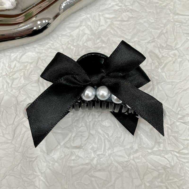 Korean Style Pearl Bow Barrettes Women's Side Bang Clip