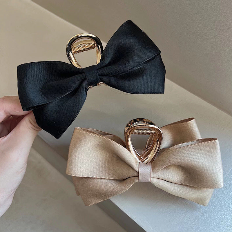 Women's Fashion Simple Satin Bow Barrettes