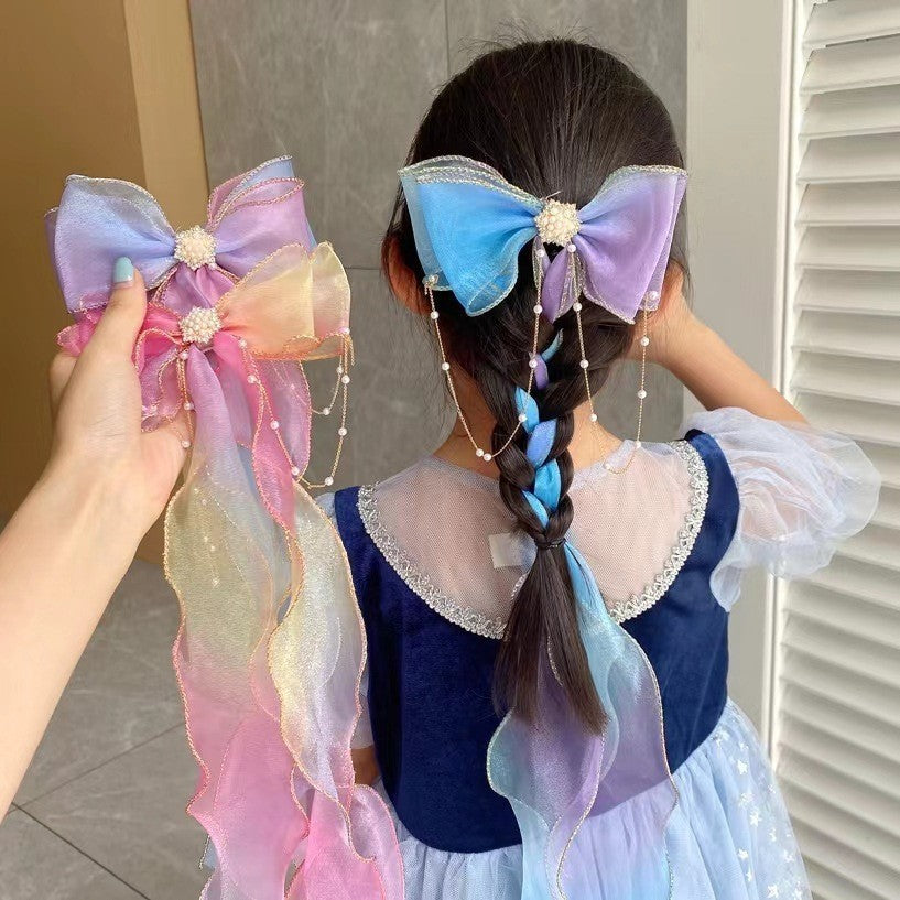 Female Sweet Desire Mesh Bow Hair Clip