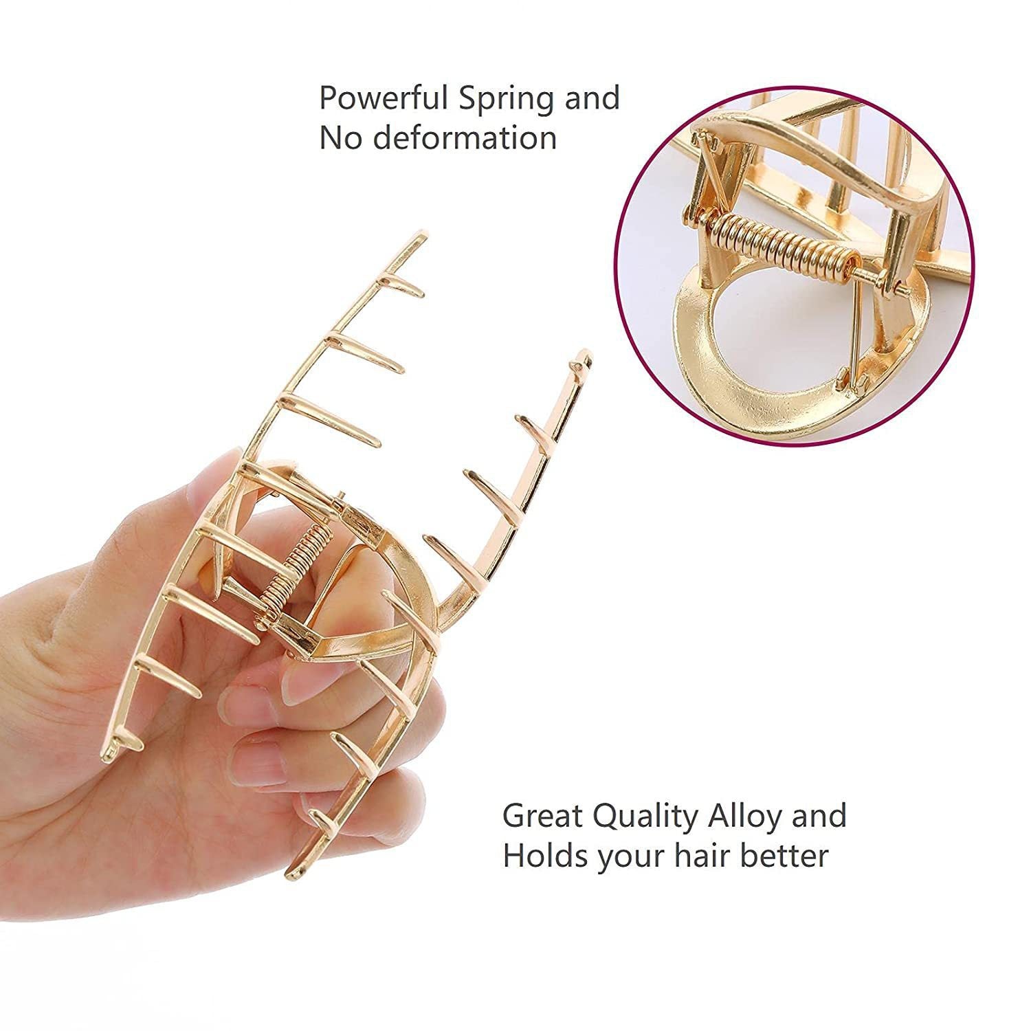 6-piece Gold Barrettes Alloy Women's Back Head Hair Clip