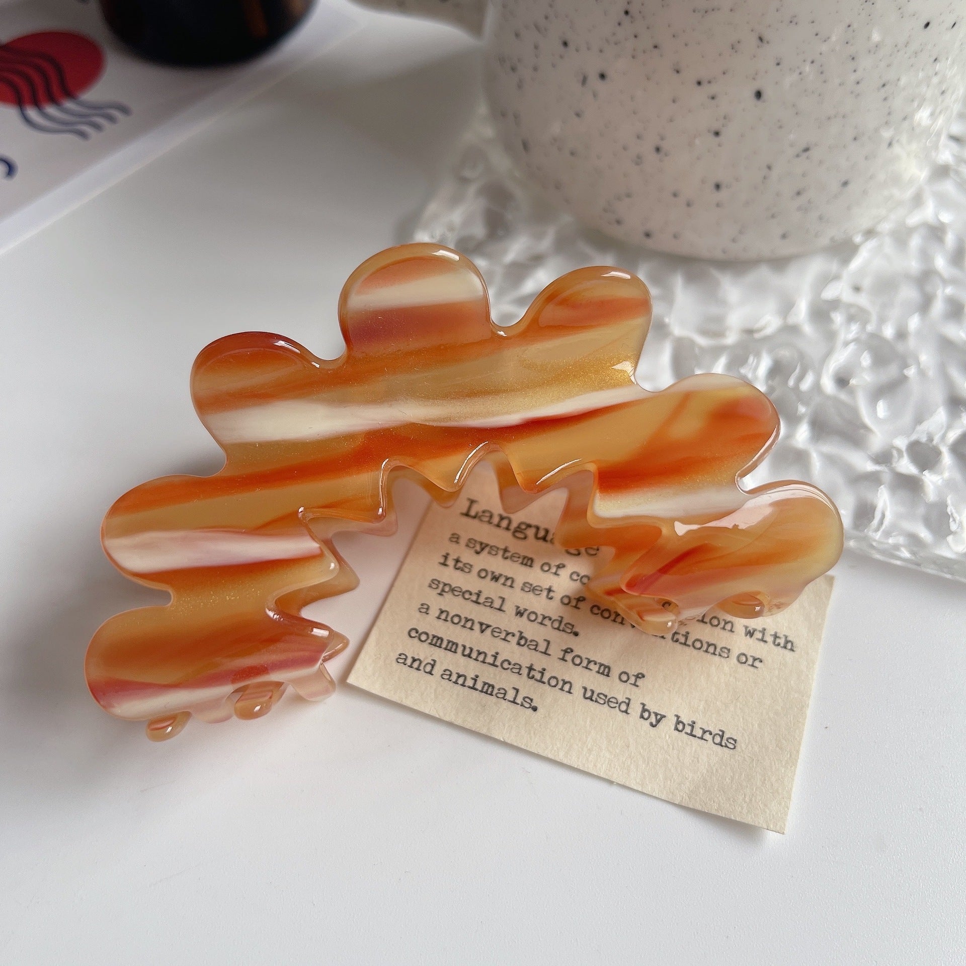 Women's Simple Acetate Wavy Flower Hair Clip