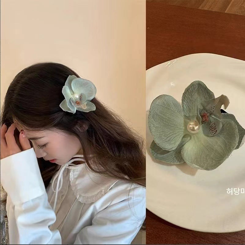 French Elegant Temperament Butterfly Orchid Hair Clip