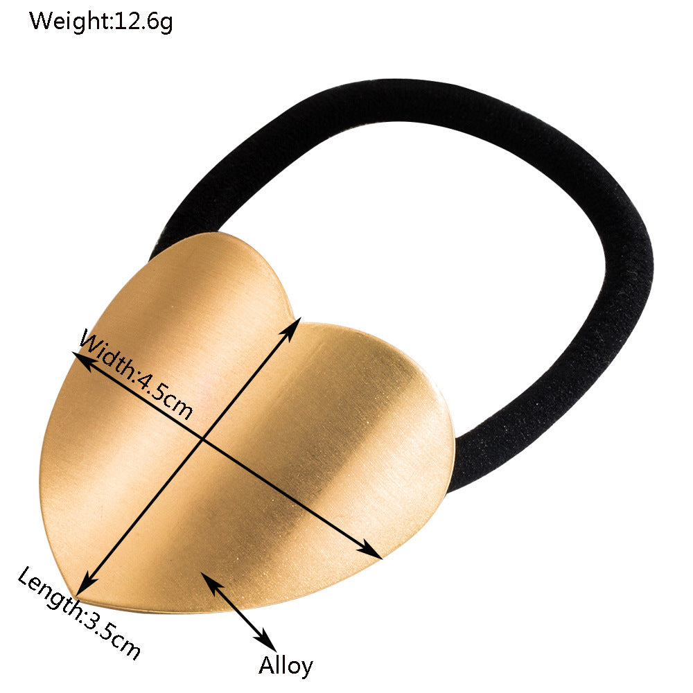European And American Metal Glossy Surface Elastic Hair Ring
