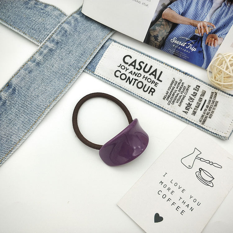 South Korea Fall And Winter Creative Niche Alloy Geometric Semi-arc Resin Hair Ring