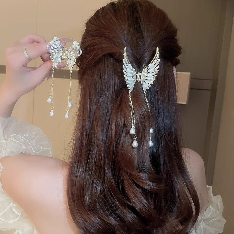 Best Elegant High-grade Golden Pearl Tassel Hairpin