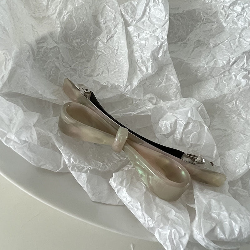 Acetate Bow Spring Side Clip Hair Accessories Elegant