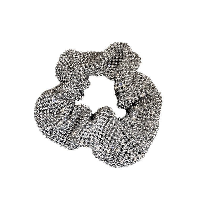 Diamond-embedded Large Intestine Hair Ring Hair Accessories Women