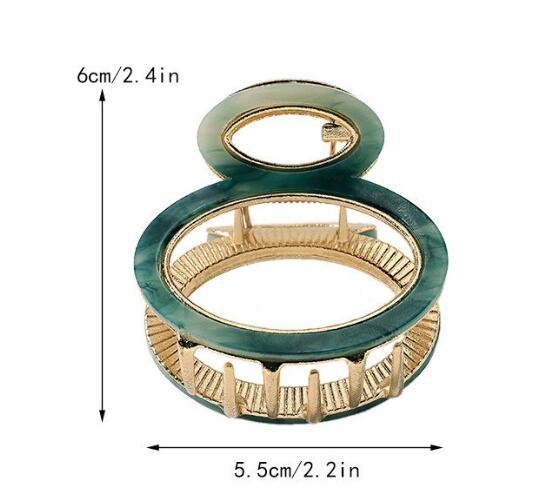 Hair Accessories Alloy Acetate Hairpin Graceful Geometric Back Head Updo Hair Claw Hollow Shark Clip