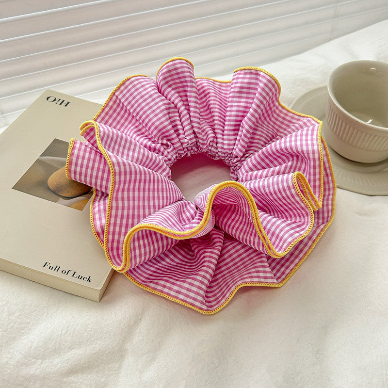 Women's Mori Style Floral Plaid Hair Ring Headdress