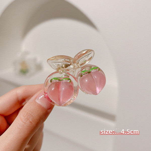 Transparent Peach Soft Girl Sweet Hair Shark Clip