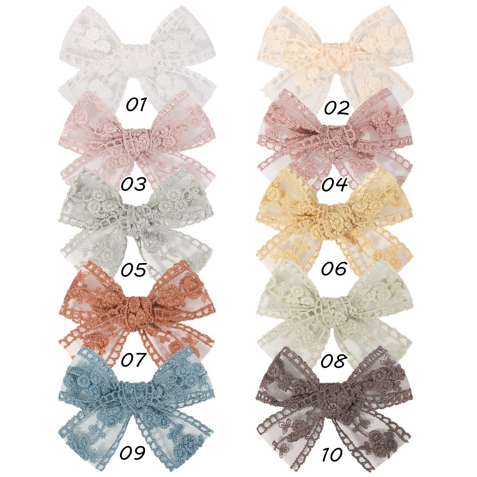 Children's Bow Lace Embroidery Barrettes