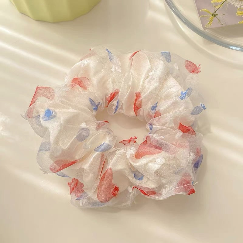 Summer Super Fairy Sweet Lace Large Intestine Hair Ring