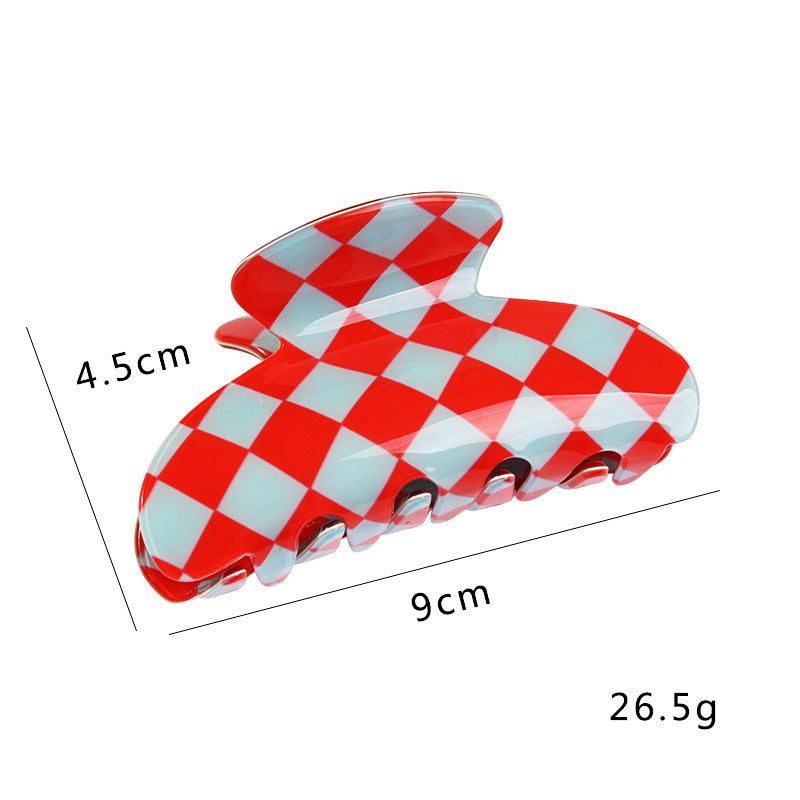 Women's Simple Acetate Checkerboard Hair Clip