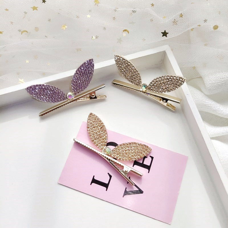 Women's Fashion Rhinestone Stereo Rabbit Ears Barrettes