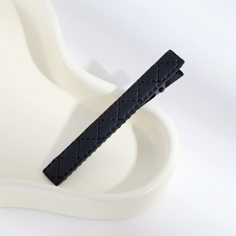 Leather Barrettes Pleated Solid Color Simple Temperamental All-match