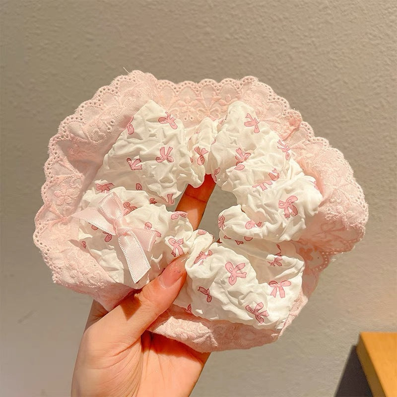 Summer Super Fairy Sweet Lace Large Intestine Hair Ring