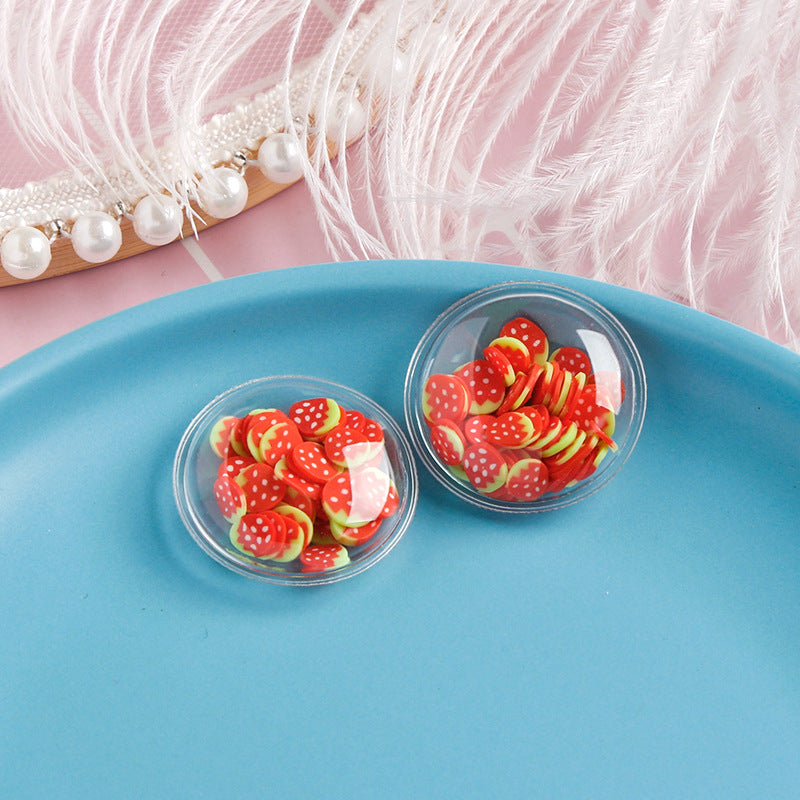 Transparent PVC Paillette Quicksand Small Fruit Diy Handmade Hair Ring Hair Rope Barrettes Hair Accessories