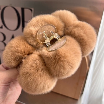 PINRex Rabbit Hair Ball Clip Large Hairpin Headwear
