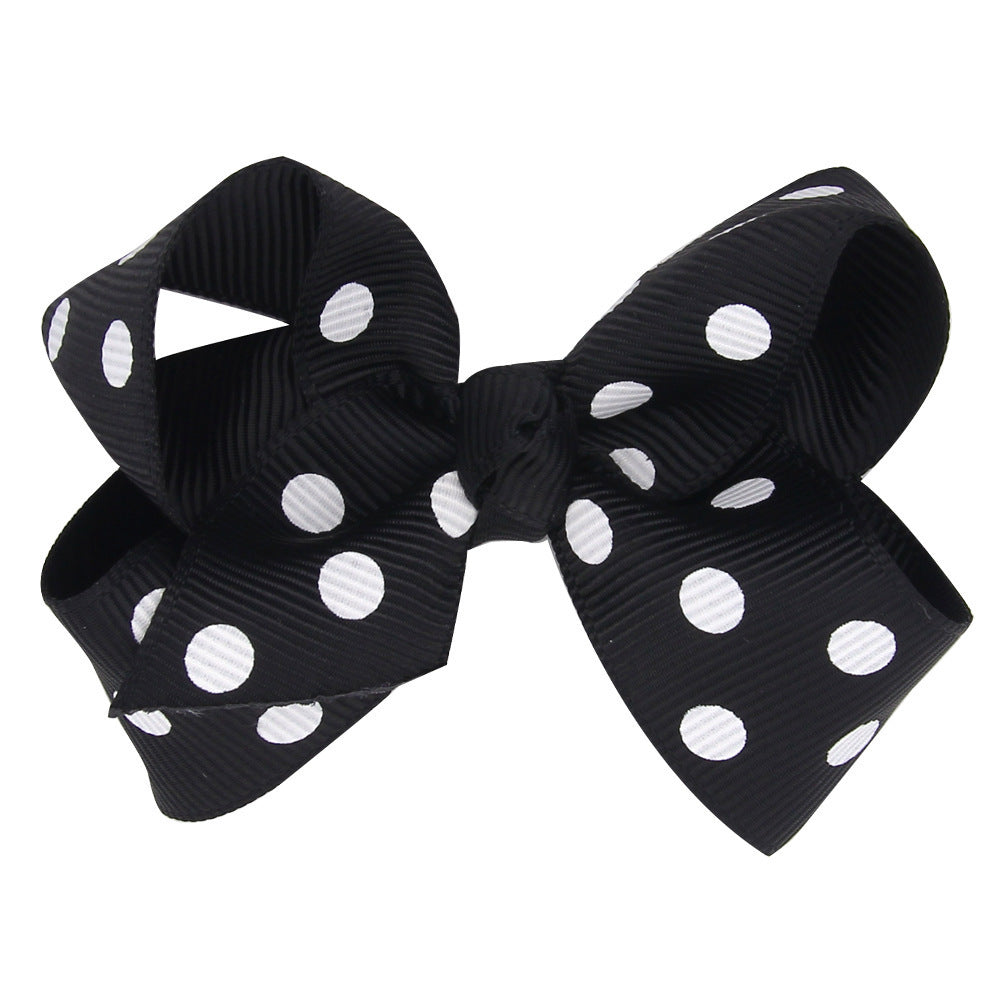 Girls' Polka Dot Print Bow Hair Clip
