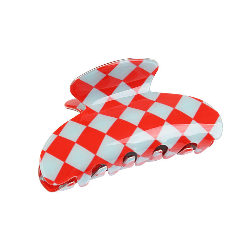 Women's Simple Acetate Checkerboard Hair Clip
