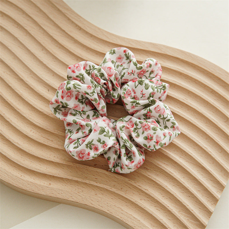 Catharanthus Roseus Blue Flower Chiffon Large Intestine Hair Ring
