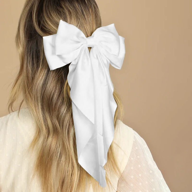 Retro Oversized Big Bow Hairpin Back Head Fixed Head Hair Clip Ins Temperament Spring Clip Headdress