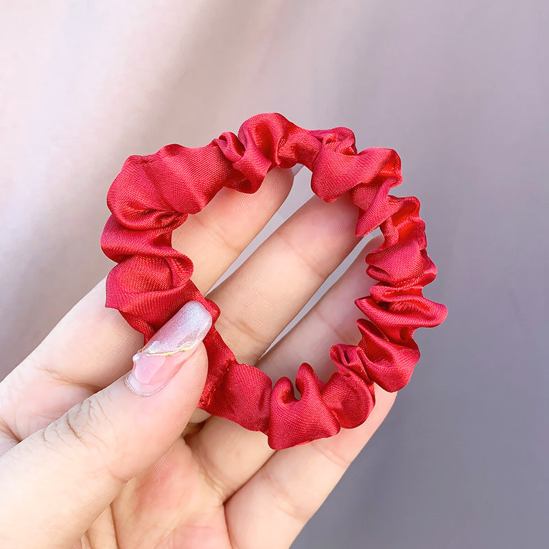 Small Scrunchies Intestine Ring Band Solid Color Hair Rope Simple