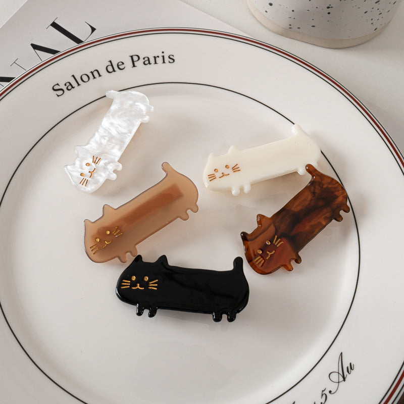 Cute Cartoon Cat Styling Acrylic Bangs Broken Hair Clip