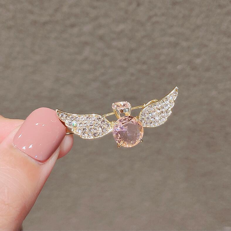 Best Nice Alloy Angel Wings Crystal Hair Clip