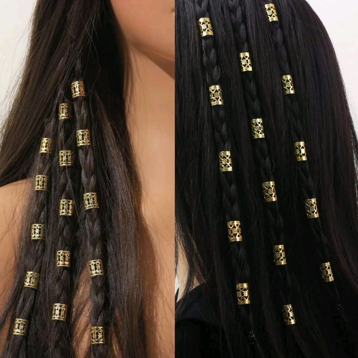 Dreadlocks Hair Band Hair Extension Ring Gold Plated Ornament